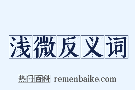 浅微反义词是什么意思的图片